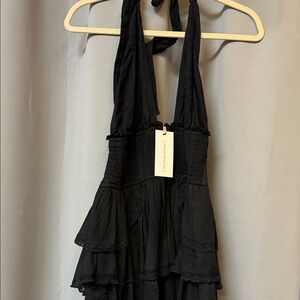 LoveShackFancy Black Mini Dress